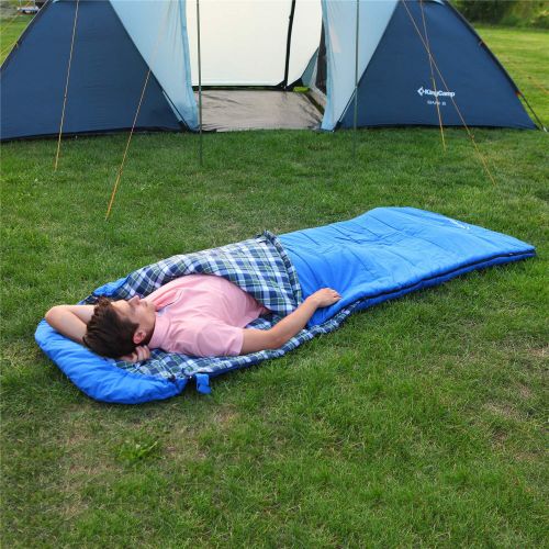  KingCamp Single/Double Sleeping Bag for Adults, 5℉ Ultra Warm Cotton Flannel XL Sleeping Bag, Three Season Waterproof and Moisture Resistance for Car Camping, Pillows and Compressi