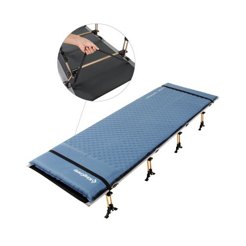  KingCamp Ultralight Camping Cot Off Ground Ripstop Fabric Indoor or OutdoorTent Bed Weight Capacity 440lbs (Black)