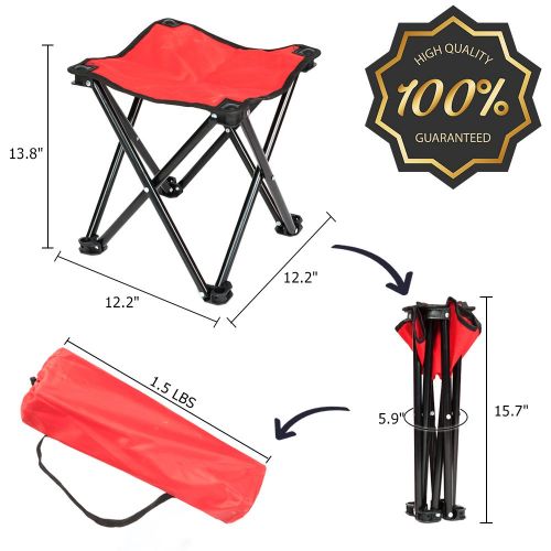  KingCamp Rolling Cooler Warmer with Foldable Table and Stools, Multi Function Portable Wheeled Beverage Car Cooler for Patio Outdoor Beach Camping Fishing BBQ (US Stock) (Red)