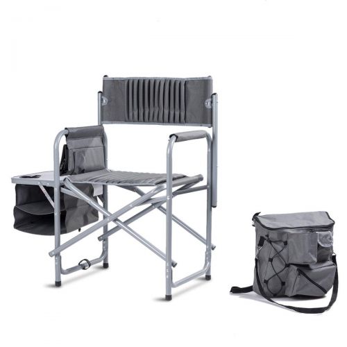  KingCamp Giantex Aluminum Folding Directors Chair, Side Table Bag Cup Holder Portable Supports 250lbs Oxford Fabric Beach Park Deck Foldable Metal High Camping Fishing Heavy-Duty,Outdoor Di