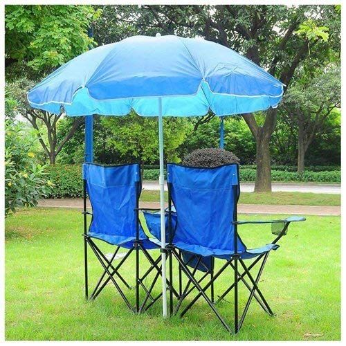  KingCamp Double Folding Outdoor Picnic Beach Camping Garden Chair with Removable Umbrella