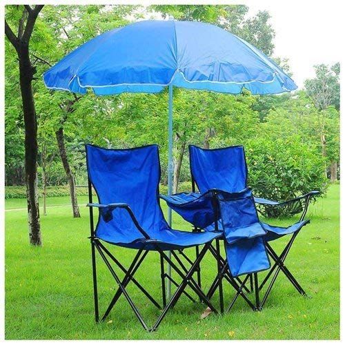  KingCamp Double Folding Outdoor Picnic Beach Camping Garden Chair with Removable Umbrella