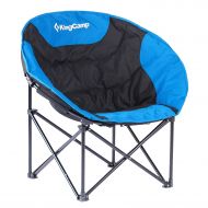 KingCamp Moon Saucer Camping Chair Cup Holder Steel Frame Folding Padded Round Portable Stable with Carry Bag