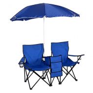 KingCamp yuangyuang Foldable Picnic Beach Camping Double Chair+Umbrella Table Cooler Fishing Fold Up