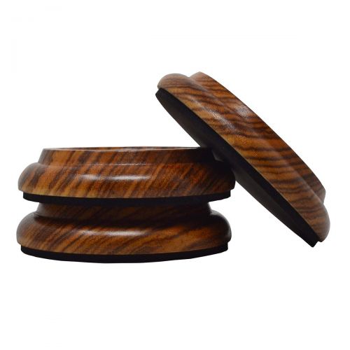  KingPoint Hardwood Grand Piano Caster Cups 6 Colors Set of 3 Furniture Leg Pads Protection (Zebra Wood)