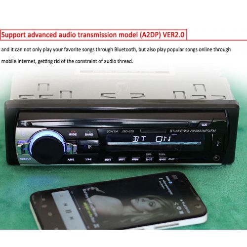  Kingslim 2018 New 12V Car Stereo FM Radio MP3 Audio Player Support Bluetooth Phone with USB/SD MMC Port Car Electronics In-Dash 1 DIN