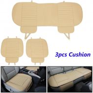 KingSo Car Seat Cover Breathable Bamboo Pad Mat PU Leather for Auto Chair Cushion (Beige)