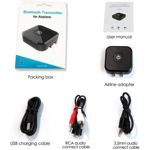  [아마존베스트]-Service-Informationen Bluetooth Audio Adapter,Drahtloser TV Transmitter Flugsender Gepaart 2 Kopfhoerern,Tragbarer Bluetooth Transmitter Audio Adapter fuer Nicht Bluetooth 3.5mm Aux Audiogerate,TV PC Lapt