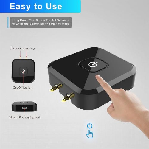  [아마존베스트]-Service-Informationen Bluetooth Audio Adapter,Drahtloser TV Transmitter Flugsender Gepaart 2 Kopfhoerern,Tragbarer Bluetooth Transmitter Audio Adapter fuer Nicht Bluetooth 3.5mm Aux Audiogerate,TV PC Lapt