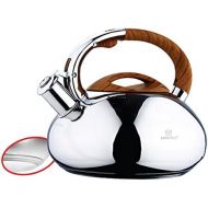 [아마존베스트]Kinghoff/ Klausberg KH-Kinghoff 3274 Stainless Steel Induction Whistling Kettle 3 Litres