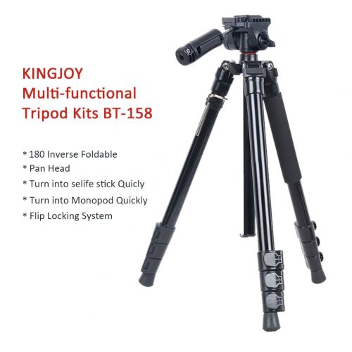  Kingjoy BT-158 Universal Stand Tripod Flexible Selfie Stick for DSLR Smartphone Iphone Camera