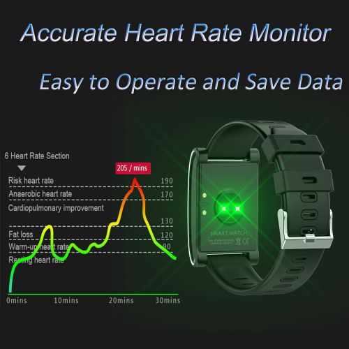  Kingkok kingkok Blood Pressure Monitor Touch Screen Personal Fitness Tracker Waterproof Pedometer Heart Rate Activity Tracker Watch