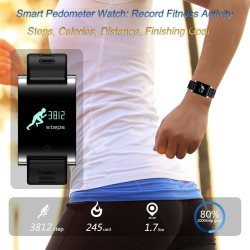  Kingkok kingkok Blood Pressure Monitor Touch Screen Personal Fitness Tracker Waterproof Pedometer Heart Rate Activity Tracker Watch