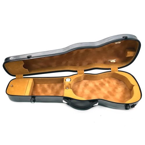  Kinglos Carbon-Like Fiber Violin Hard Case Full Size 4/4 (Gray & Ripple)