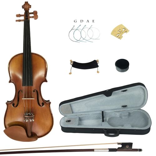  Kinglos YWA1005 4/4 Full Size Handcrafted Solid Wood Student Acoustic Violin Fiddle Starter Kit