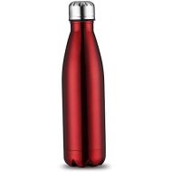 Kingnew Vacuum Bottles, Isolierte Edelstahl Wasservakuumflasche Doppelwandig mit Einer Buerste fuer Outdoor-Sportarten Wandern Laufen (Rot, 1L)