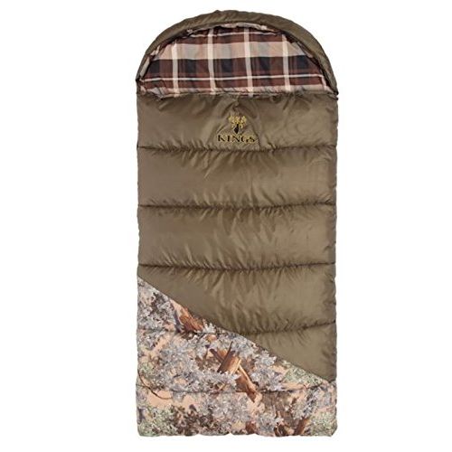  Kings Hunter Series Junior +25-Degree Sleeping Bag, Green/Desert Shadow Camo Accents