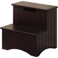 [아마존베스트]Kings Brand Furniture Kings Brand Dark Cherry Finish Wood Bedroom Step Stool With Storage