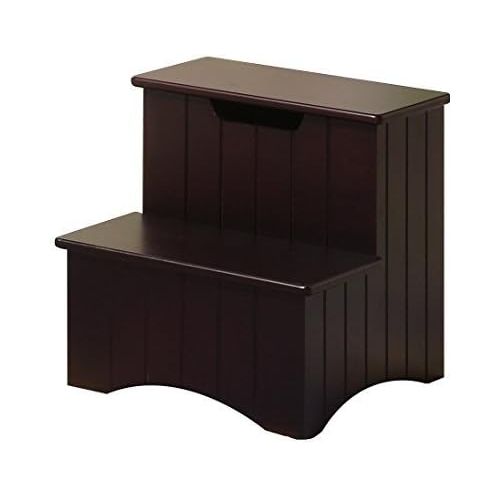  [아마존베스트]Kings Brand Furniture Kings Brand Dark Cherry Finish Wood Bedroom Step Stool With Storage