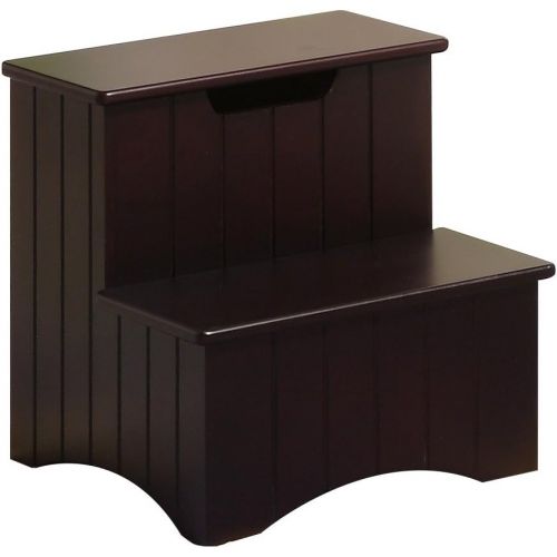  [아마존베스트]Kings Brand Furniture Kings Brand Dark Cherry Finish Wood Bedroom Step Stool With Storage