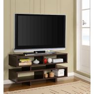 Kings Brand Furniture Kings Brand Espresso Finish Wood TV Stand Entertainment Center with Cube Bookcase Display Cabinet