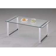 Kings Brand Furniture Kings Brand Modern Design Chrome Finish with Glass Top Cocktail Coffee Table