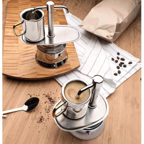  Kings County Tools King County Tools Stovetop Espresso Maker Single Spout Stainless Steel Coffee Machine Dark & Rich Brew Flows in Minutes No Frill Operation Use on Stove at Home or Camping