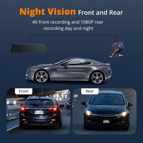  [아마존베스트]Kingslim D2 2.5K Dual Dash Cam, 1440P&1080P Front and Rear Camera for Cars 170 Degree Driving Recorder with Sony Starvis Sensor Night Vision G-Sensor Parking Mode Support 128GB Max