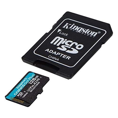  Kingston 128GB SDXC Micro Canvas Go! Plus Memory Card & Adapter Works with GoPro Hero 7 Black, Silver, Hero7 White Camera (SDCG3/128GB) Bundle with (1) Everything But Stromboli TF