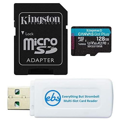  Kingston 128GB SDXC Micro Canvas Go! Plus Memory Card & Adapter Works with GoPro Hero 7 Black, Silver, Hero7 White Camera (SDCG3/128GB) Bundle with (1) Everything But Stromboli TF