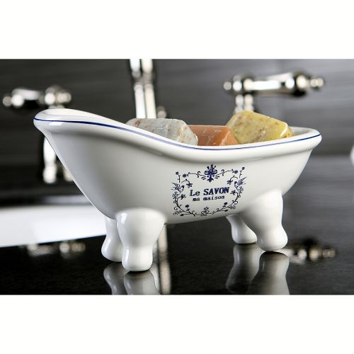  Kingston Brass Aqua Eden Le Savon 6-Inch Mini Bathtub Soap Dish in White