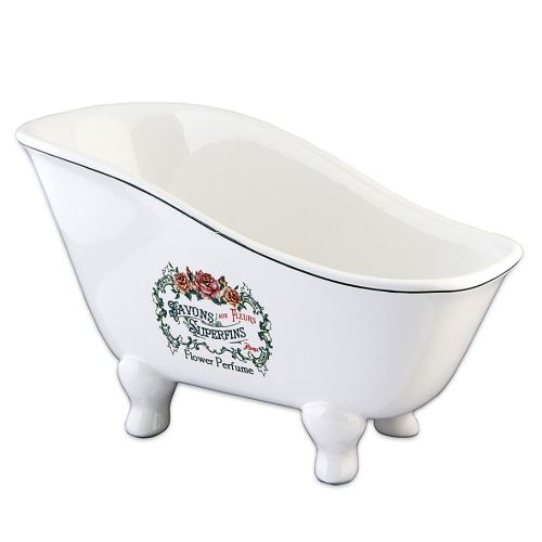  Kingston Brass Aqua Eden Superfins Mini Bathtub Ceramic Soap Dish in White