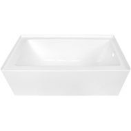 KINGSTON BRASS VTDE603122R 60-Inch Contemporary Alcove Acrylic Bathtub with Right Hand Drain and Overflow Holes, White