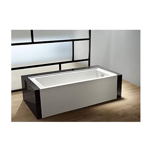  KINGSTON BRASS VTDE603122R 60-Inch Contemporary Alcove Acrylic Bathtub with Right Hand Drain and Overflow Holes, White