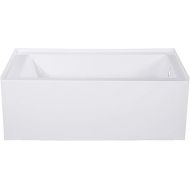 Kingston Brass VTAP543022R Aqua Eden Alcove Tub, White