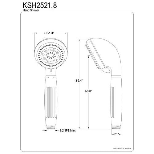  Kingston Brass KSH2528 Designer Trimscape 5-Function Massage Hand Shower, Brushed Nickel