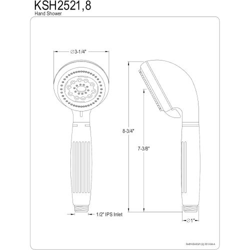  Kingston Brass KSH2528 Designer Trimscape 5-Function Massage Hand Shower, Brushed Nickel
