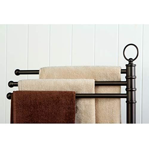  Kingston Brass CC2025 Pedestal Towel Bar In Three Level Height with White Box, Oil Rubbed Bronze