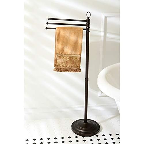  Kingston Brass CC2025 Pedestal Towel Bar In Three Level Height with White Box, Oil Rubbed Bronze