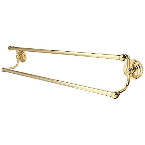  Kingston Brass BA2713PB Milano 24-Inch Dual Towel Bar, Polished Brass