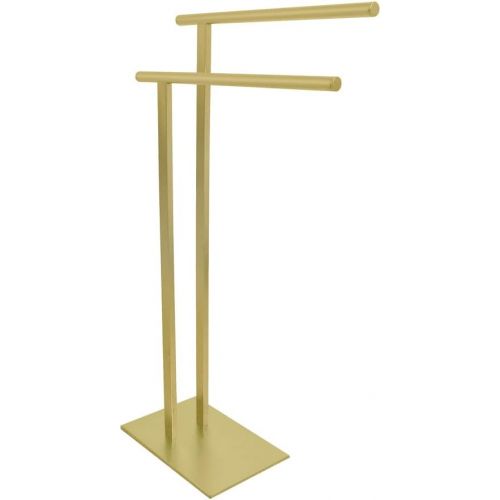  Kingston Brass SCC6037 Freestanding Double Towel Rack, Brushed Brass