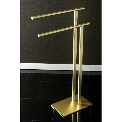  Kingston Brass SCC6037 Freestanding Double Towel Rack, Brushed Brass