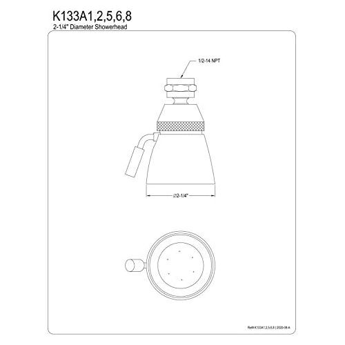  Kingston Brass K133A2 Designer Trimscape Showerscape 2-1/4-Inch Shower Head, Polished Brass