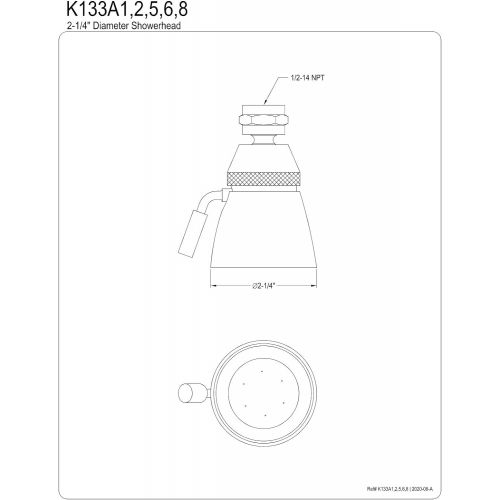  Kingston Brass K133A2 Designer Trimscape Showerscape 2-1/4-Inch Shower Head, Polished Brass