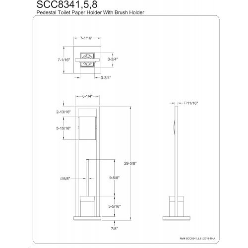  Kingston Brass SCC8348 Edenscape Pedestal Toilet Paper Holder, Brushed Nickel