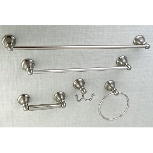  Kingston Brass Sante Fe Towel Bar/Towel Ring/Toilet Paper Holder/Robe Hook, 18/24, Satin Nickel