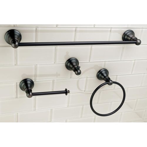  Kingston Brass BAHK192478ORB American Classic Towel Bar/Towel Ring/Toilet Paper Holder/Robe Hook, 18, Oil Rubbed Bronze