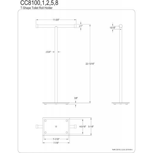  Kingston Brass CC8108 Claremont Toilet Roll Holder, Brushed Nickel