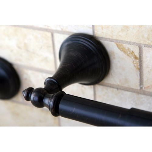  Kingston Brass Naples 5-Piece Accessory Set with 18 & 24 Towel Bar, Towel Ring, Robe Hook & Toilet Paper Holder, Oil Rubbed Bronze