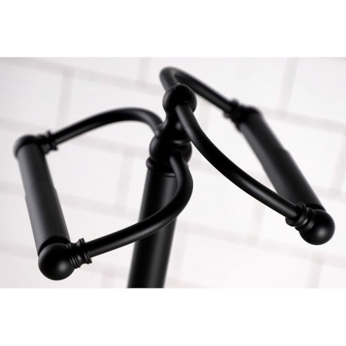  Kingston Brass CC2200 Vintage Freestanding Double Roll Toilet Paper Holder, Matte Black